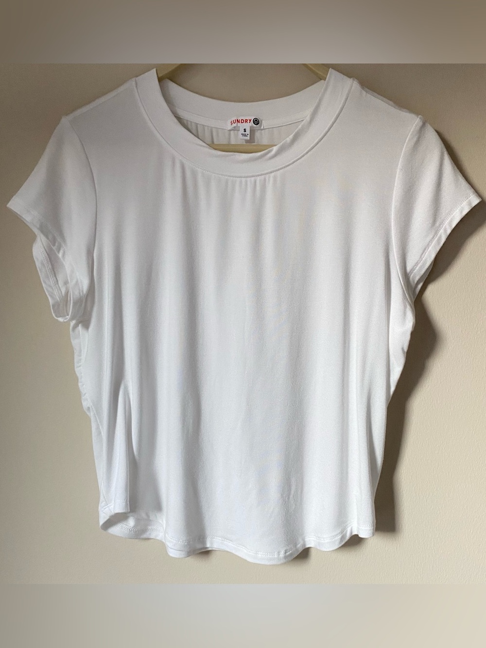 Sundry Brown Slouchy Jumpsuit White Tee Set Relaxed Jogger Comfy Lounge NWT S - Picture 12 of 15
